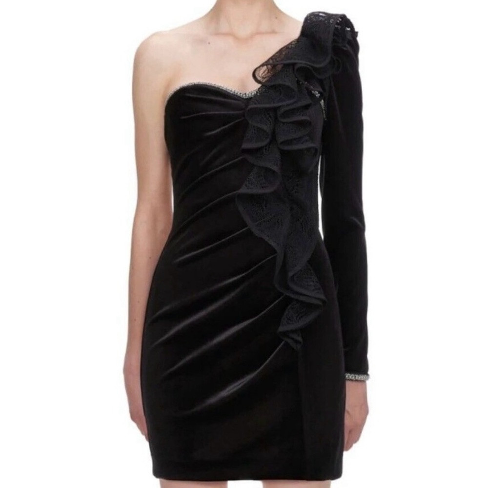 Self portrait black velvet dress